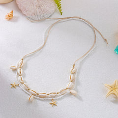 Boho Shell Beaded Elastic Waist Chain Set