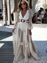 Deep V-neck Lace Cover Up