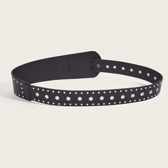 Grunge Studded Asymmetrical Distressed Belt