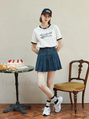 Retro Letter Creative Print Cotton T-Shirt