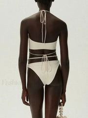 Strap Swimsuit Pearl Magda Bikini Set