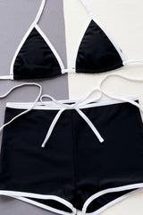 Halter Color Block Two Piece Swim Set