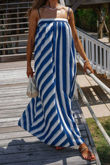 Shoulder Tie Striped Maxi Dress