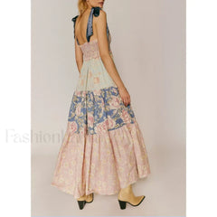 Ribbon Tie-Up Swing Floral Dress