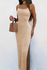 Knit Cami Slim Backless Sexy Sweater Dress