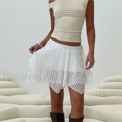 Lace Layered A-Line Skirt