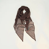 Brown Vintage Plaid Long Lightweight Neck Scarf