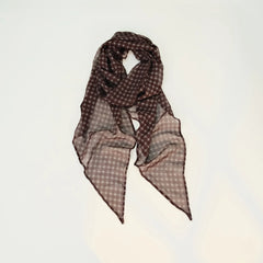 Brown Vintage Plaid Long Lightweight Neck Scarf