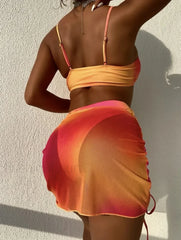 Tie-Dye Cover-Up Skirt Three Piece Set