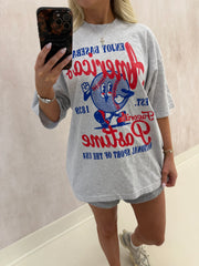 "America's Favorite Past Time" Tee -Ash Grey