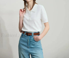 Polo Letter Knitted T-Shirt