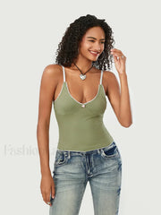 Lace Patchwork V-Neck Crop Top