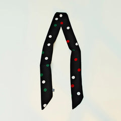 Polka Dot Skinny Long Neck Tie Ribbon Scarf