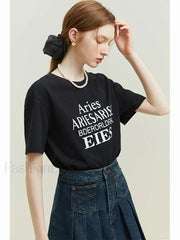 Cotton Loose Letter Slim Fit T-Shirt