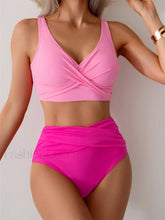 Front Cross High Waist Bikini Set