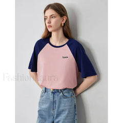 Raglan Sleeve Pure Cotton Casual T-Shirt
