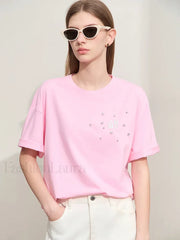 Embroidery Drop Shoulder T-Shirt