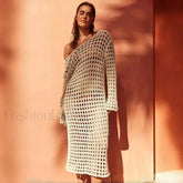 Knitted Hollow Long Dress Cover Up