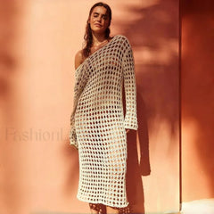 Knitted Hollow Long Dress Cover Up