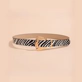 Vintage Animal Print Square Buckle Belt
