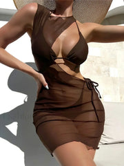 Strappy Halter Cover-Up Three Piece Set