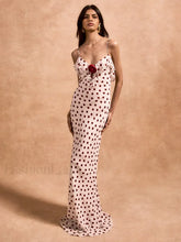 Polka Dot Rose Off Shoulder Maxi Dress