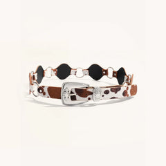 Boho Cow Print Wide Waist Belt