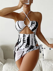 Halter Printed Skirt One Piece