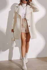 Plush Longline Lapel Winter Coat