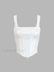 Ivory Glow Tied Crop Corset Top