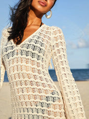 Backless Hollow Out Slit Cut Cover Up