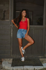 Kaylin Cargo Shorts-Light Denim