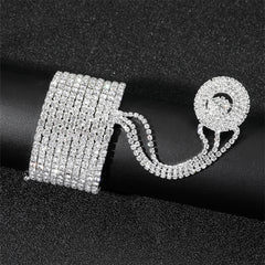 Multi Layer Rhinestone Stretch Finger Bracelet