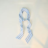 Elegant Striped Long Skinny Neck Ribbon Scarf
