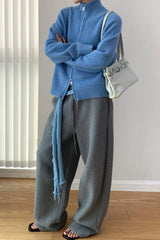 Soft Knit Zipper Cardigan