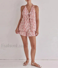 Loose Print Tank Shorts Two Piece Set