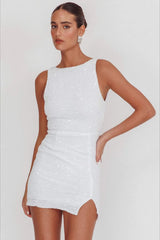 Backless Sleeveless Sequin Mini Dress