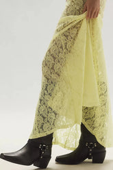 Chic Sheer Embroidered Lace Maxi Skirt