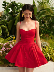 Lace-Up Back Cami Dress