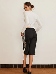 Bow Detail Plain T-Shirt