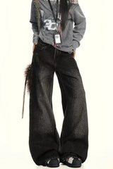 Casual Washed Distressed Relaxed Straight Jeans