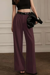 Chic High Waist Pleated Wide Pants