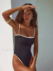 Black High Cut One Piece