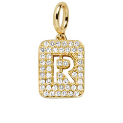 Block Pavé Initial Cluster Charm - R