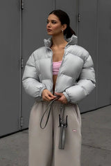 Essential Cropped Puffy Puffer Jacket
