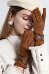 Fleece Lined Suede Winter Touchscreen Gloves