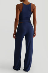 Casual Sporty Tank Top Palazzo Pants Set