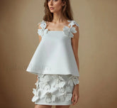 Patchwork Appliques Skirt Two Piece Set