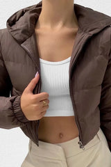 Short Hooded Quilted Puffer Jacket