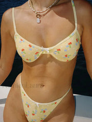 Printed Push Up Bikini Set